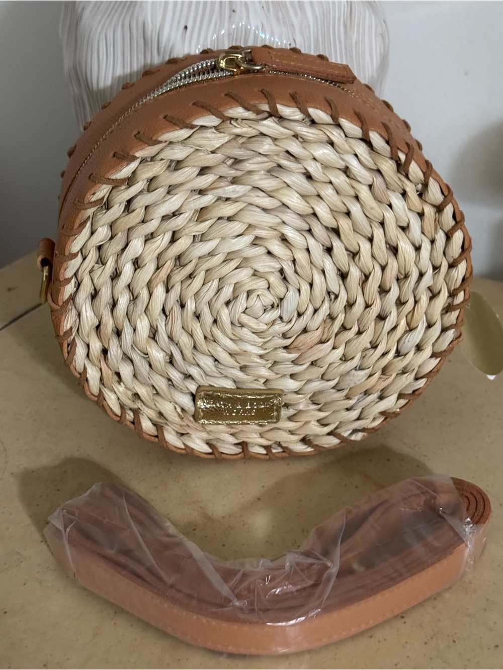 Bath & BodyWorks Tan Woven Accent Crossbody Bag -  NWT